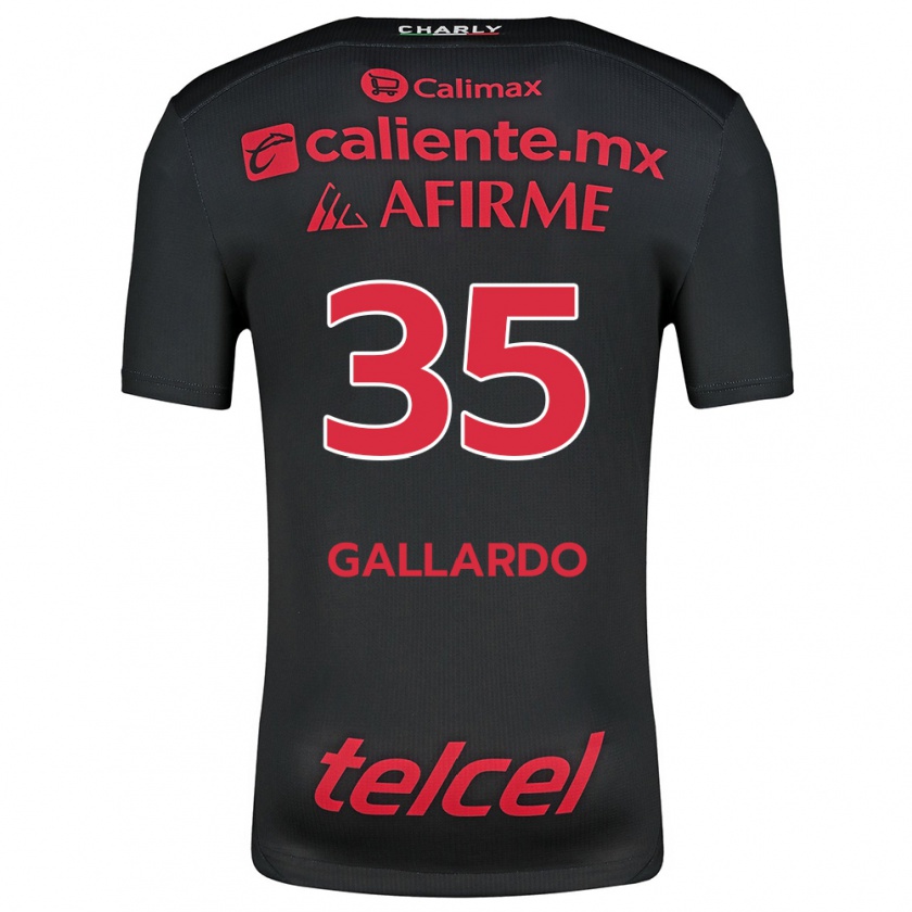 Kandiny Niño Camiseta Gloriaisabel Gallardo #35 Negro Rojo 1ª Equipación 2024/25 La Camisa Chile