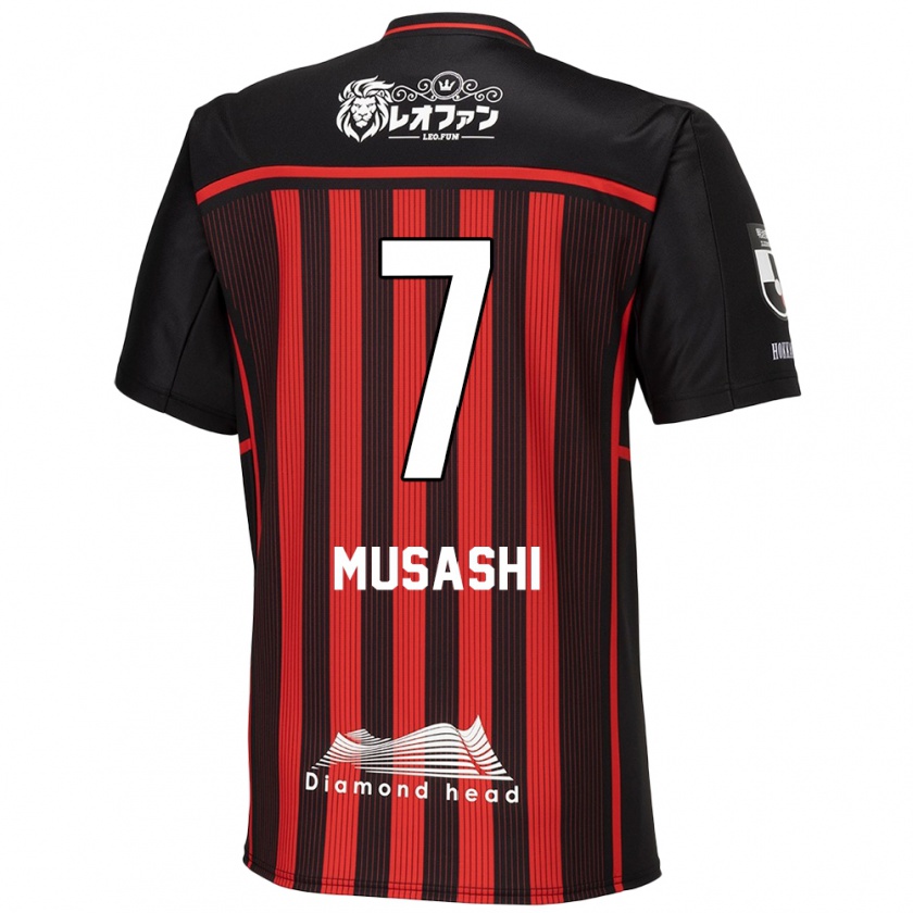 Kandiny Niño Camiseta Musashi Suzuki #7 Negro Rojo 1ª Equipación 2024/25 La Camisa Chile