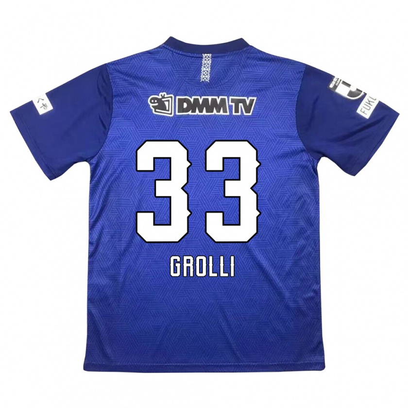 Kandiny Niño Camiseta Douglas Grolli #33 Azul Oscuro 1ª Equipación 2024/25 La Camisa Chile