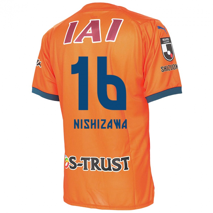 Kandiny Niño Camiseta Kenta Nishizawa #16 Naranja Azul 1ª Equipación 2024/25 La Camisa Chile