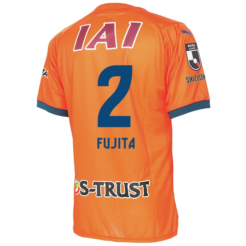 Kandiny Niño Camiseta Shunsuke Fujita #2 Naranja Azul 1ª Equipación 2024/25 La Camisa Chile