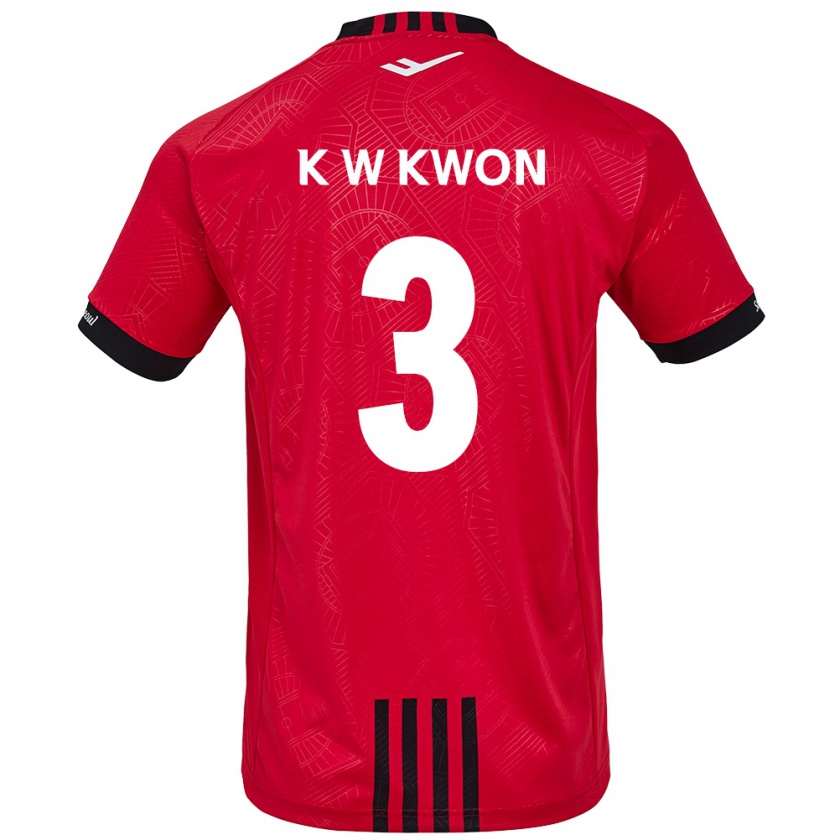 Kandiny Niño Camiseta Wan-Kyu Kwon #3 Negro Rojo 1ª Equipación 2024/25 La Camisa Chile