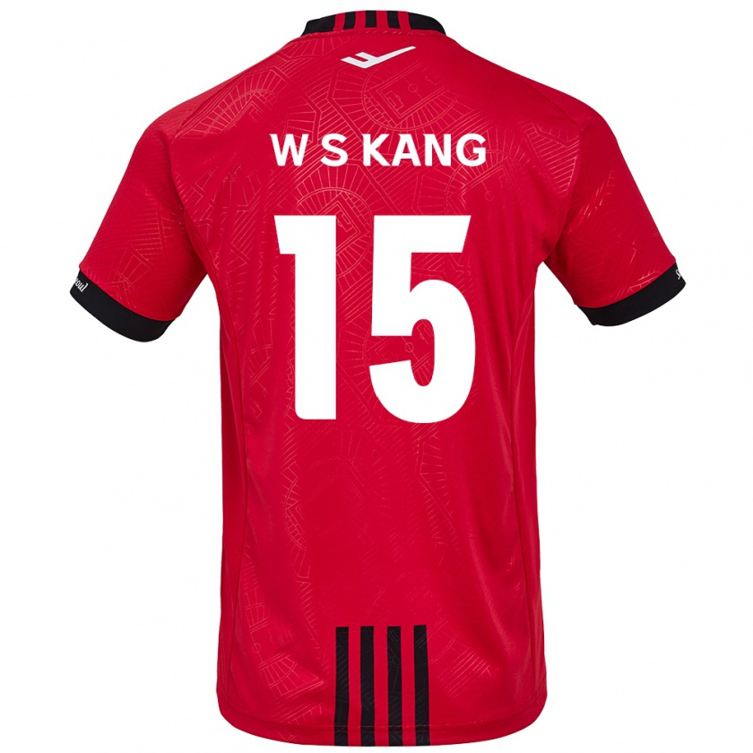 Kandiny Niño Camiseta Sang-Woo Kang #15 Negro Rojo 1ª Equipación 2024/25 La Camisa Chile