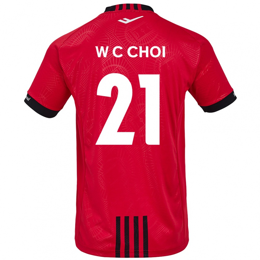 Kandiny Niño Camiseta Cheol-Won Choi #21 Negro Rojo 1ª Equipación 2024/25 La Camisa Chile