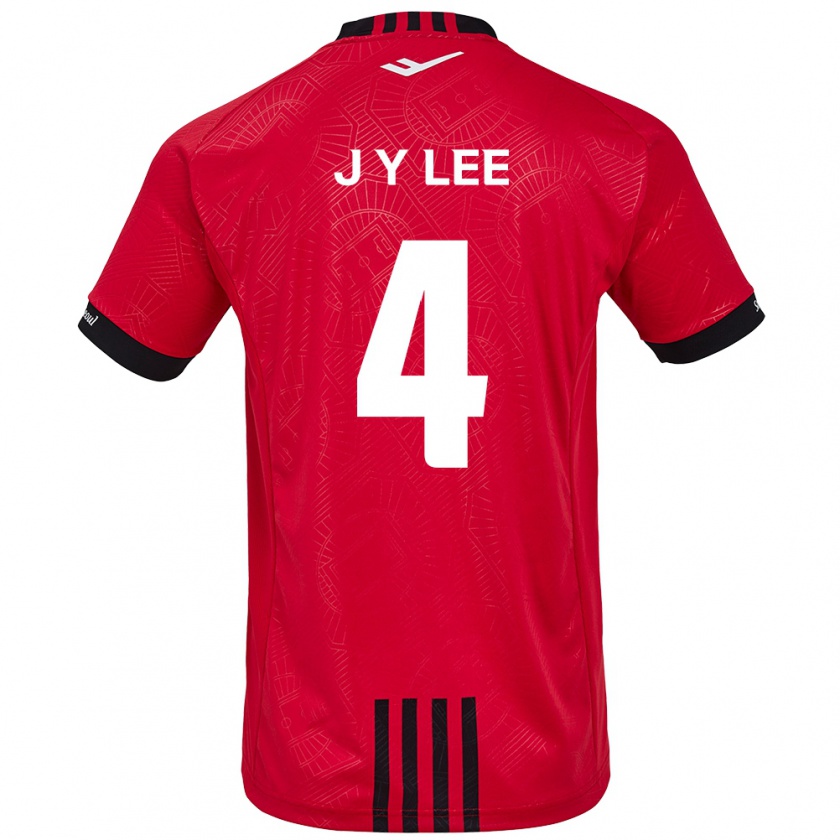 Kandiny Niño Camiseta Young-Jun Lee #4 Negro Rojo 1ª Equipación 2024/25 La Camisa Chile