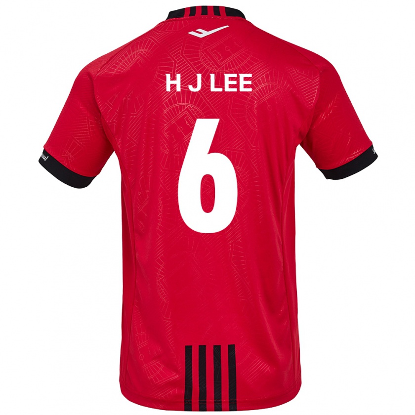 Kandiny Niño Camiseta Ju-Hwan Lee #6 Negro Rojo 1ª Equipación 2024/25 La Camisa Chile