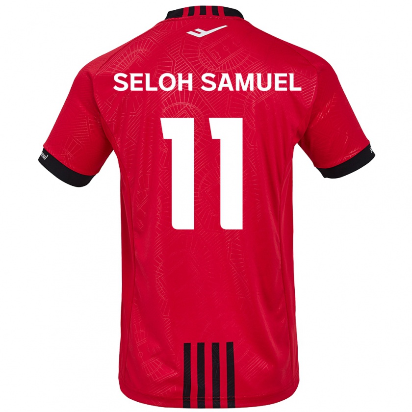 Kandiny Niño Camiseta Gbato Seloh Samuel #11 Negro Rojo 1ª Equipación 2024/25 La Camisa Chile