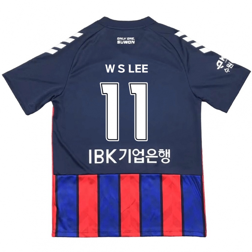 Kandiny Niño Camiseta Seung-Woo Lee #11 Azul Rojo 1ª Equipación 2024/25 La Camisa Chile