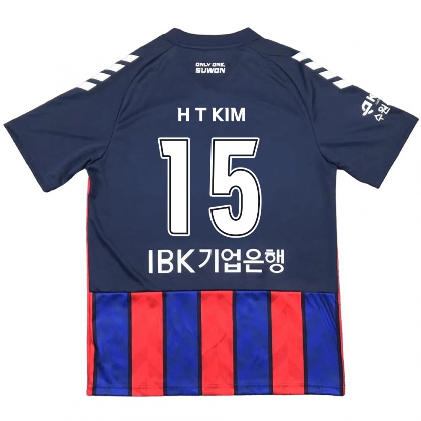 Kandiny Niño Camiseta Tae-Han Kim #15 Azul Rojo 1ª Equipación 2024/25 La Camisa Chile