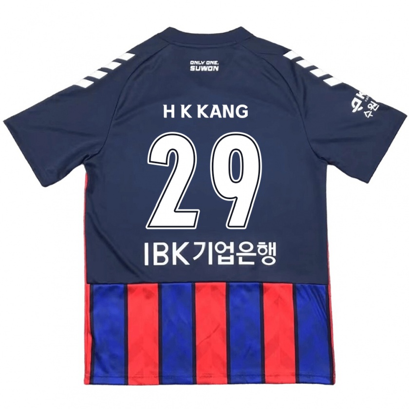 Kandiny Niño Camiseta Kyo-Hun Kang #29 Azul Rojo 1ª Equipación 2024/25 La Camisa Chile