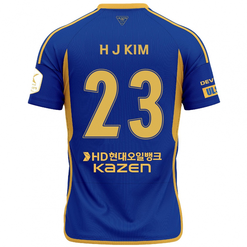 Kandiny Niño Camiseta Ju-Hwan Kim #23 Azul Amarillo 1ª Equipación 2024/25 La Camisa Chile