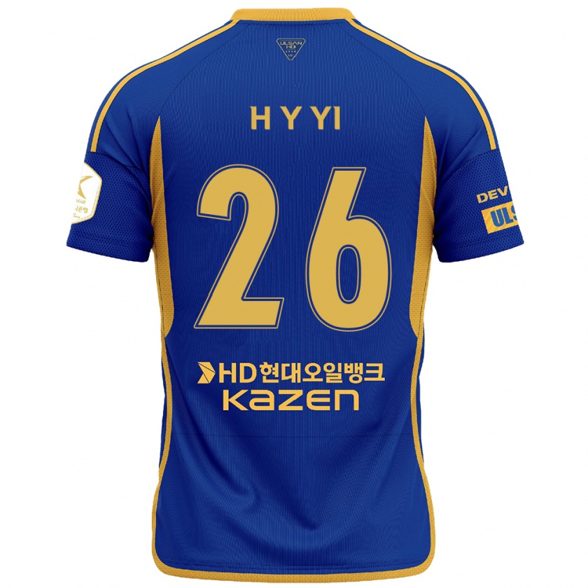 Kandiny Niño Camiseta Yong-Hyeon Yi #26 Azul Amarillo 1ª Equipación 2024/25 La Camisa Chile