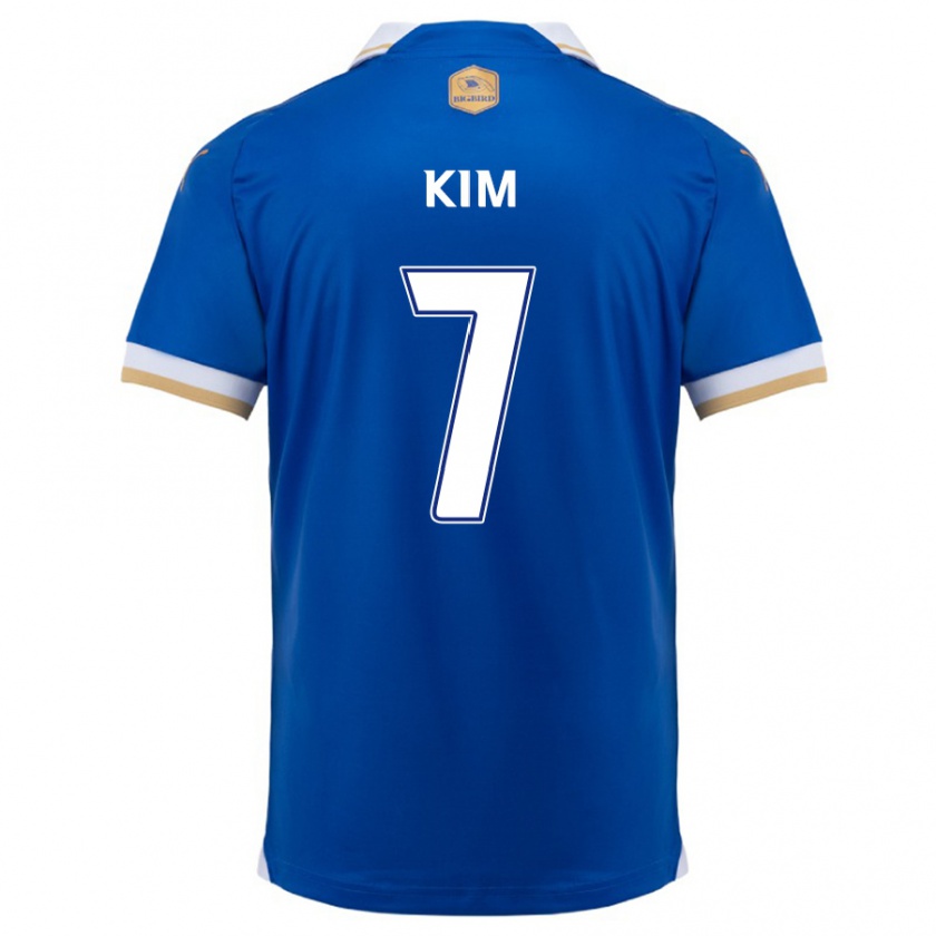 Kandiny Niño Camiseta Hyun Kim #7 Azul Blanco 1ª Equipación 2024/25 La Camisa Chile