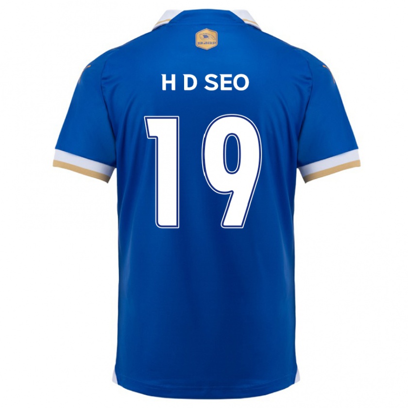 Kandiny Niño Camiseta Dong-Han Seo #19 Azul Blanco 1ª Equipación 2024/25 La Camisa Chile