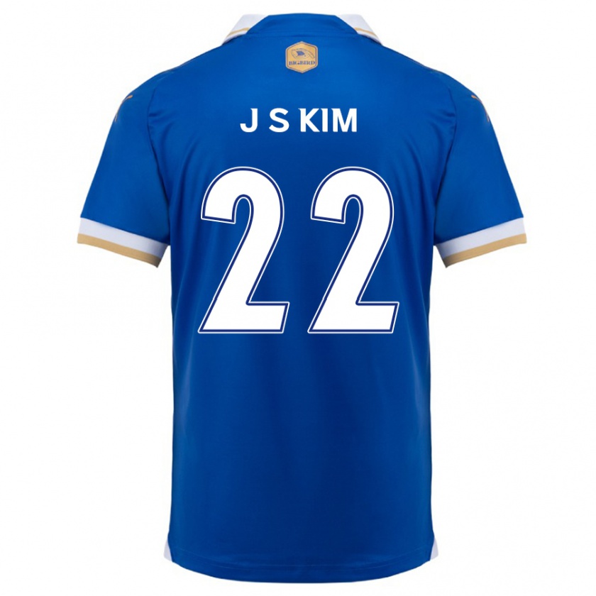 Kandiny Niño Camiseta Sang-Jun Kim #22 Azul Blanco 1ª Equipación 2024/25 La Camisa Chile