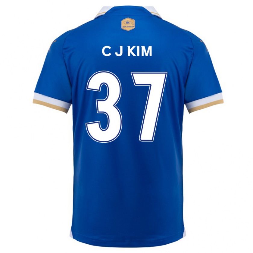 Kandiny Niño Camiseta Joo-Chan Kim #37 Azul Blanco 1ª Equipación 2024/25 La Camisa Chile