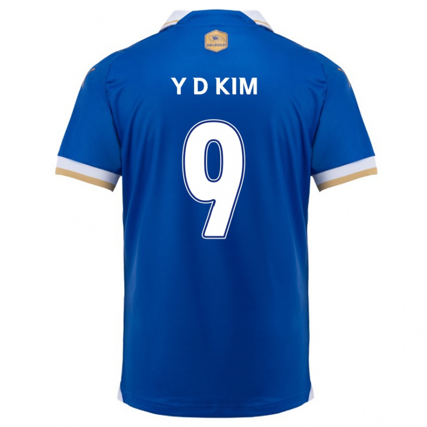 Kandiny Niño Camiseta Dong-Yeon Kim #9 Azul Blanco 1ª Equipación 2024/25 La Camisa Chile