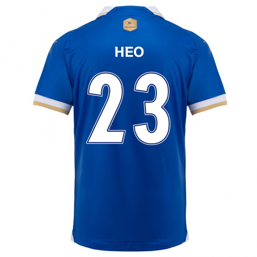 Kandiny Niño Camiseta Hwan Heo #23 Azul Blanco 1ª Equipación 2024/25 La Camisa Chile