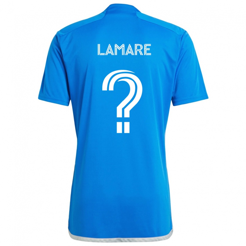 Kandiny Niño Camiseta Samuel Lamare #0 Azul Blanco 1ª Equipación 2024/25 La Camisa Chile