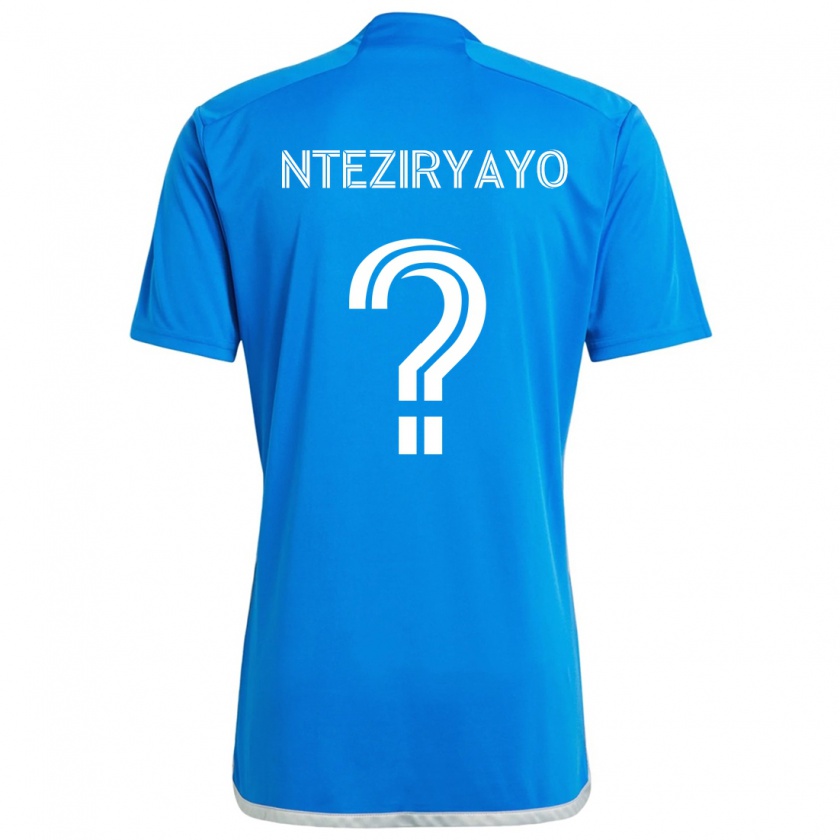 Kandiny Niño Camiseta Josh Nteziryayo #0 Azul Blanco 1ª Equipación 2024/25 La Camisa Chile