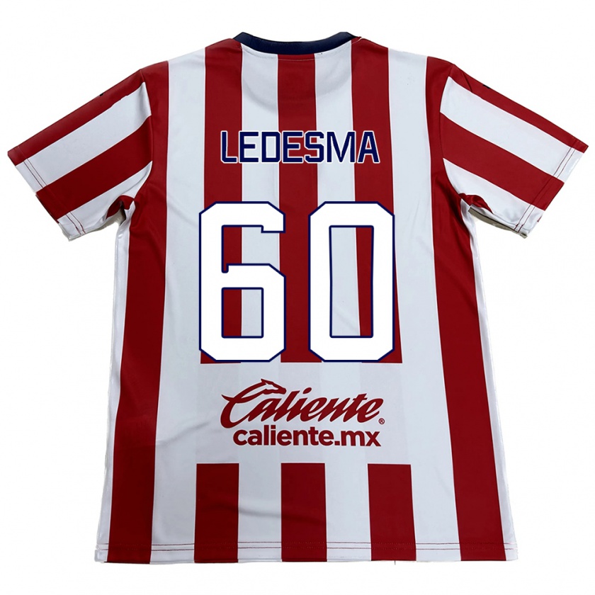 Kandiny Niño Camiseta Luis Ledesma #60 Rojo Blanco 1ª Equipación 2024/25 La Camisa Chile