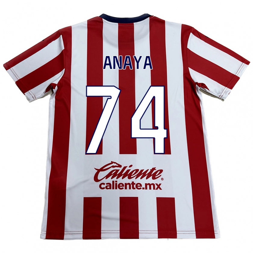 Kandiny Niño Camiseta Mario Anaya #74 Rojo Blanco 1ª Equipación 2024/25 La Camisa Chile