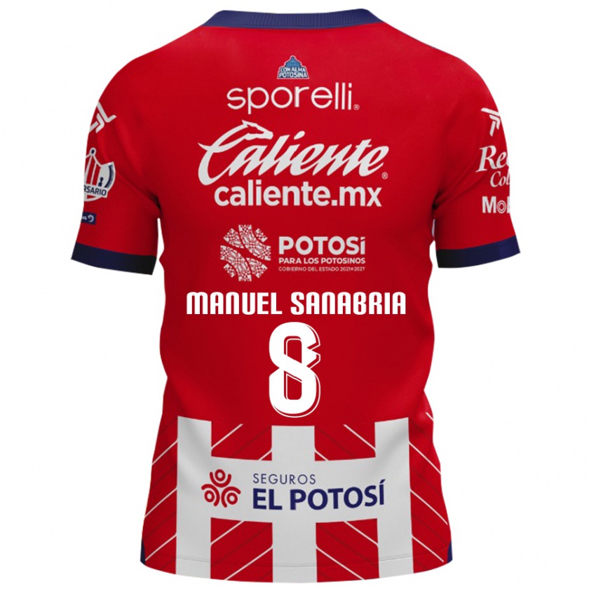 Kandiny Niño Camiseta Juan Manuel Sanabria #8 Rojo Blanco 1ª Equipación 2024/25 La Camisa Chile