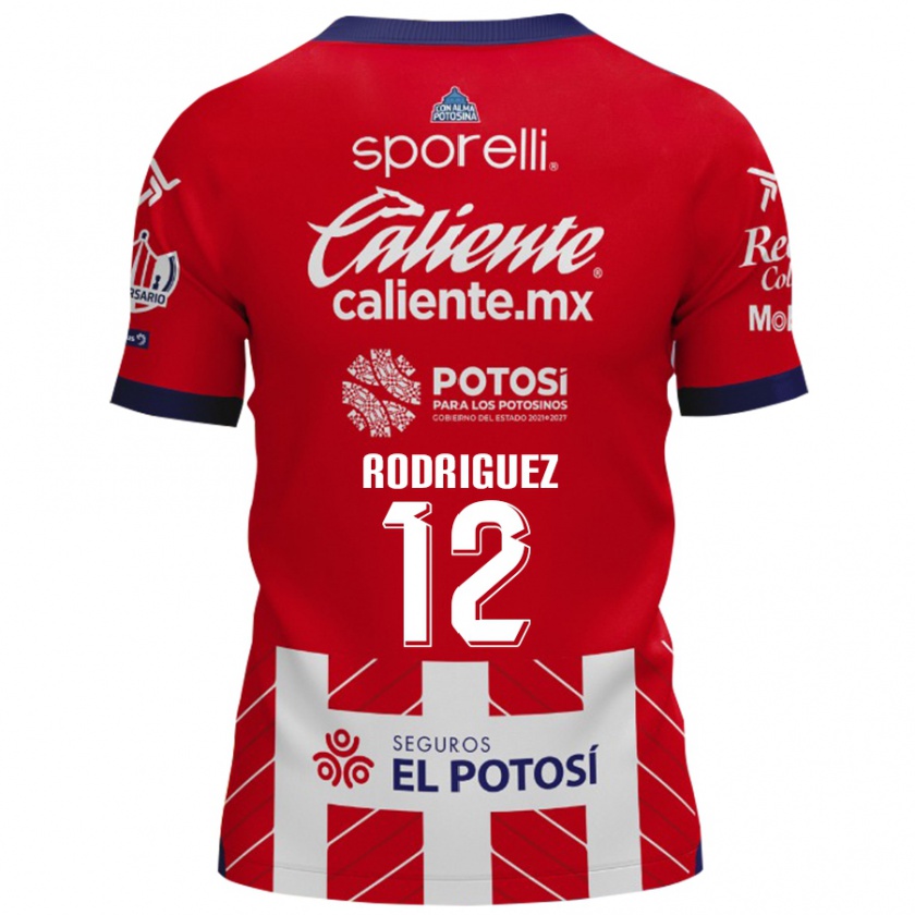 Kandiny Niño Camiseta David Rodríguez #12 Rojo Blanco 1ª Equipación 2024/25 La Camisa Chile