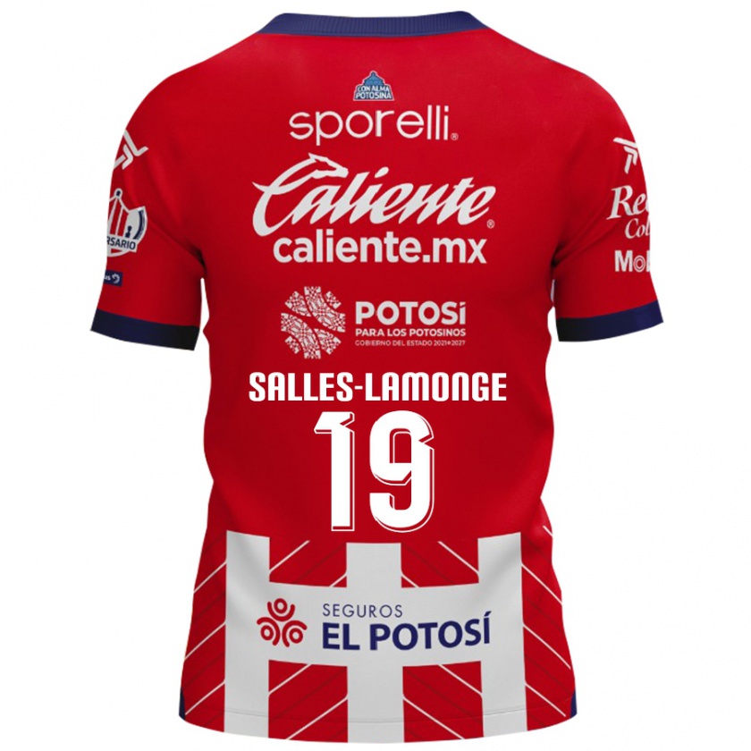 Kandiny Niño Camiseta Sébastien Salles-Lamonge #19 Rojo Blanco 1ª Equipación 2024/25 La Camisa Chile