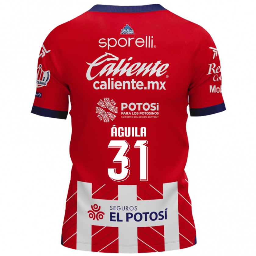 Kandiny Niño Camiseta Eduardo Águila #31 Rojo Blanco 1ª Equipación 2024/25 La Camisa Chile