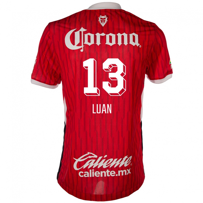 Kandiny Niño Camiseta Luan #13 Rojo Blanco 1ª Equipación 2024/25 La Camisa Chile