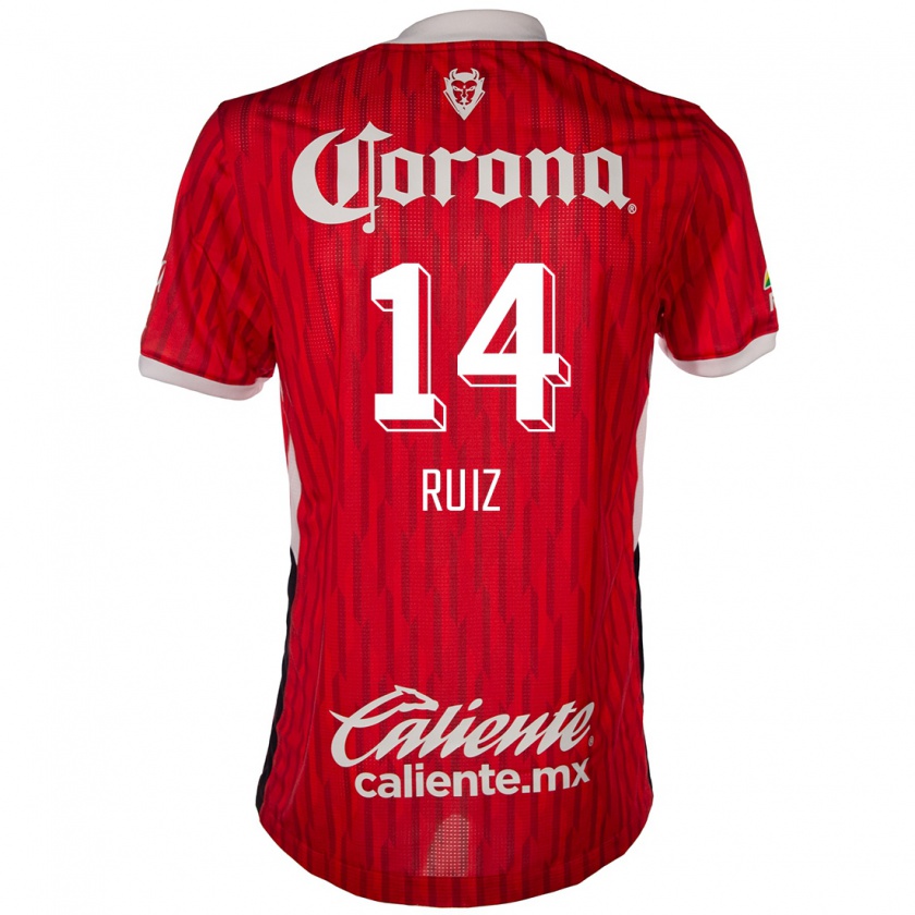 Kandiny Niño Camiseta Marcel Ruiz #14 Rojo Blanco 1ª Equipación 2024/25 La Camisa Chile