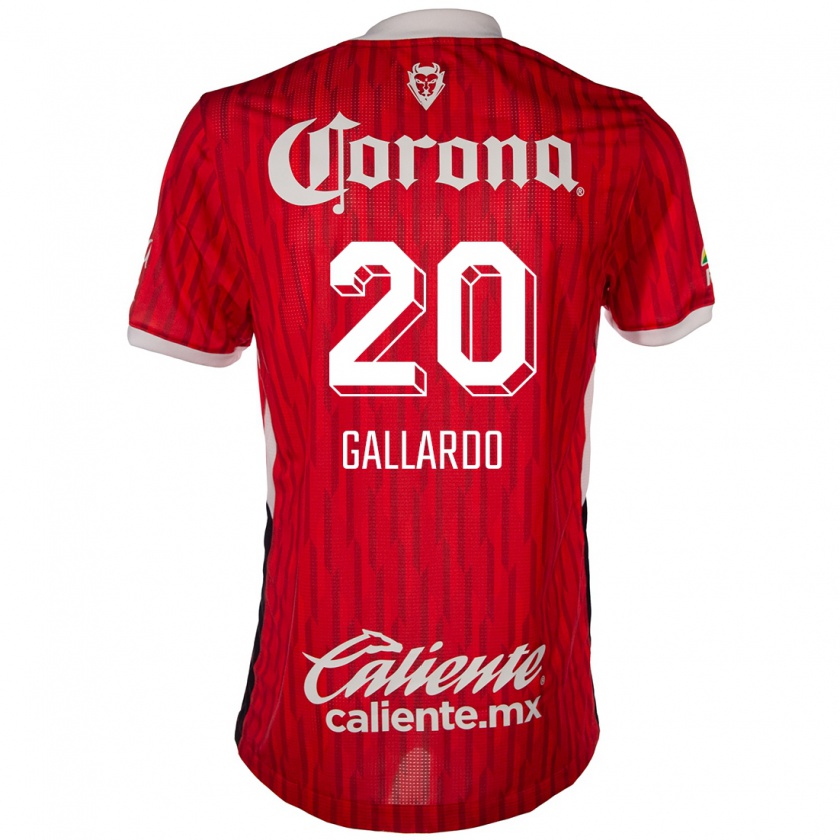 Kandiny Niño Camiseta Jesús Gallardo #20 Rojo Blanco 1ª Equipación 2024/25 La Camisa Chile