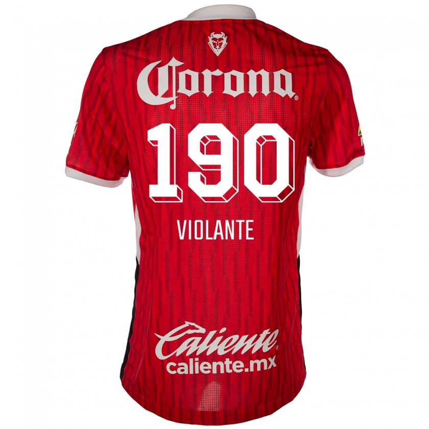 Kandiny Niño Camiseta Isaías Violante #190 Rojo Blanco 1ª Equipación 2024/25 La Camisa Chile