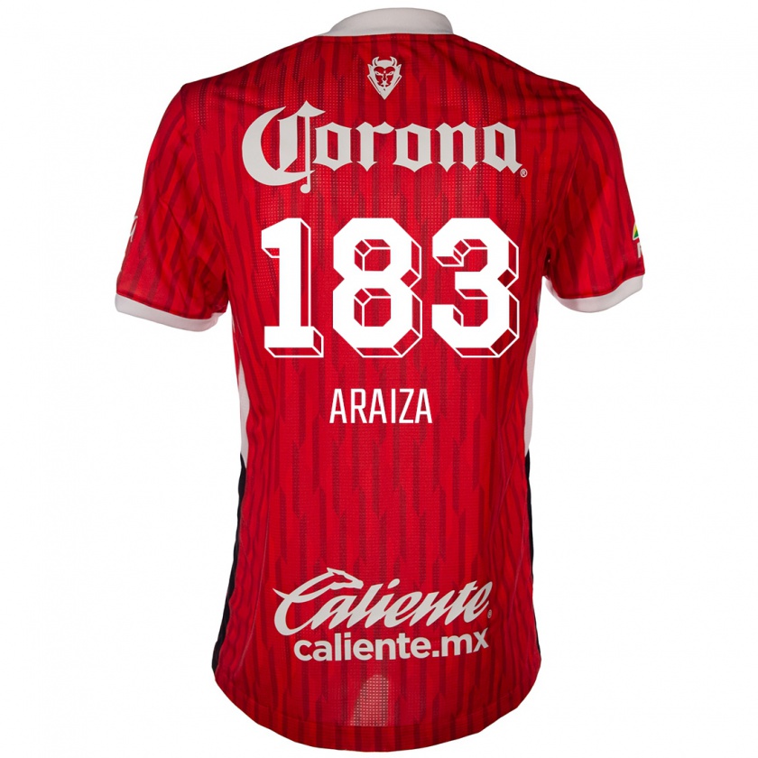 Kandiny Niño Camiseta Daniel Araiza #183 Rojo Blanco 1ª Equipación 2024/25 La Camisa Chile