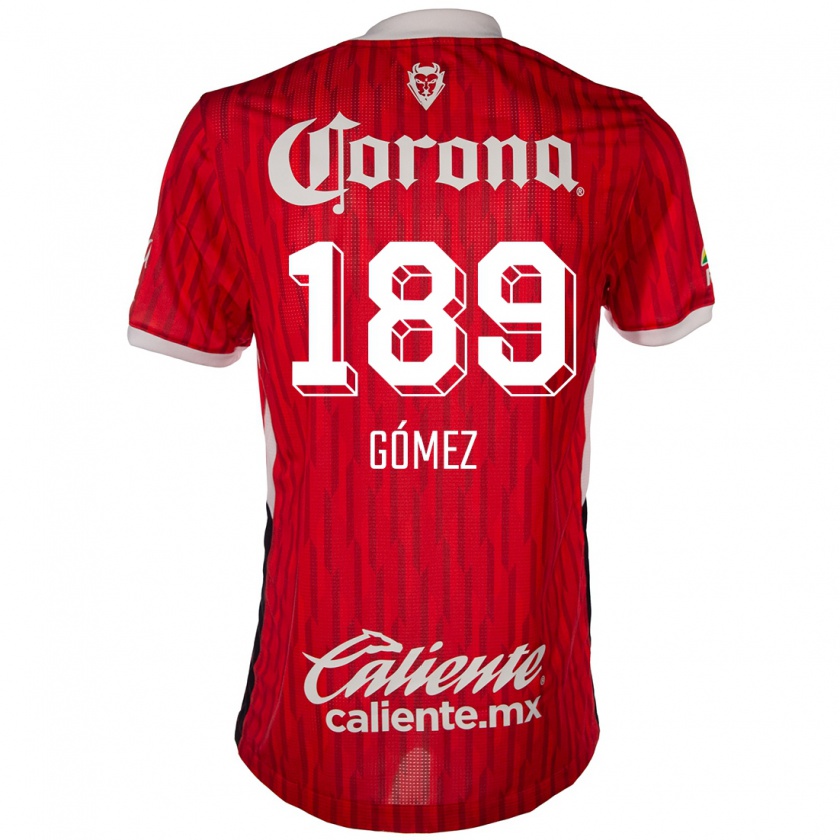 Kandiny Niño Camiseta Enrique Gómez #189 Rojo Blanco 1ª Equipación 2024/25 La Camisa Chile