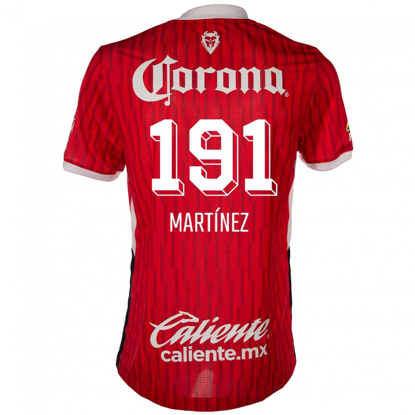 Kandiny Niño Camiseta Kevin Martínez #191 Rojo Blanco 1ª Equipación 2024/25 La Camisa Chile