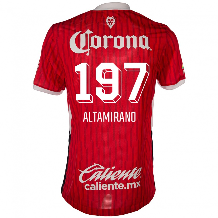 Kandiny Niño Camiseta Óscar Altamirano #197 Rojo Blanco 1ª Equipación 2024/25 La Camisa Chile