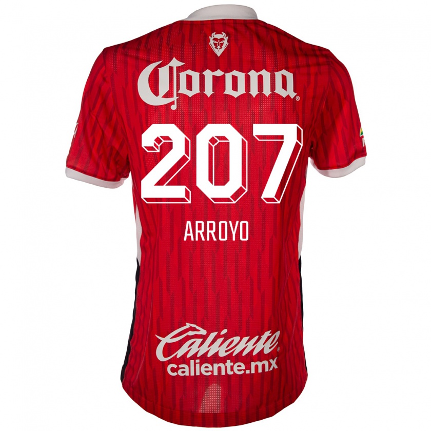 Kandiny Niño Camiseta José Arroyo #207 Rojo Blanco 1ª Equipación 2024/25 La Camisa Chile