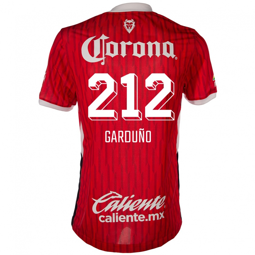 Kandiny Niño Camiseta Carlos Garduño #212 Rojo Blanco 1ª Equipación 2024/25 La Camisa Chile