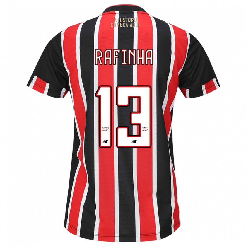 Kandiny Niño Camiseta Rafinha #13 Negro Rojo Blanco 2ª Equipación 2024/25 La Camisa Chile