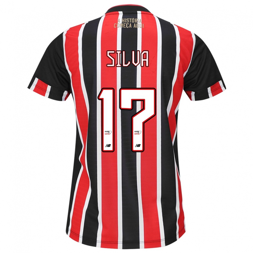 Kandiny Niño Camiseta André Silva #17 Negro Rojo Blanco 2ª Equipación 2024/25 La Camisa Chile