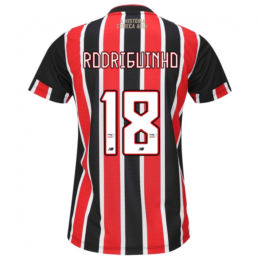 Kandiny Niño Camiseta Rodriguinho #18 Negro Rojo Blanco 2ª Equipación 2024/25 La Camisa Chile