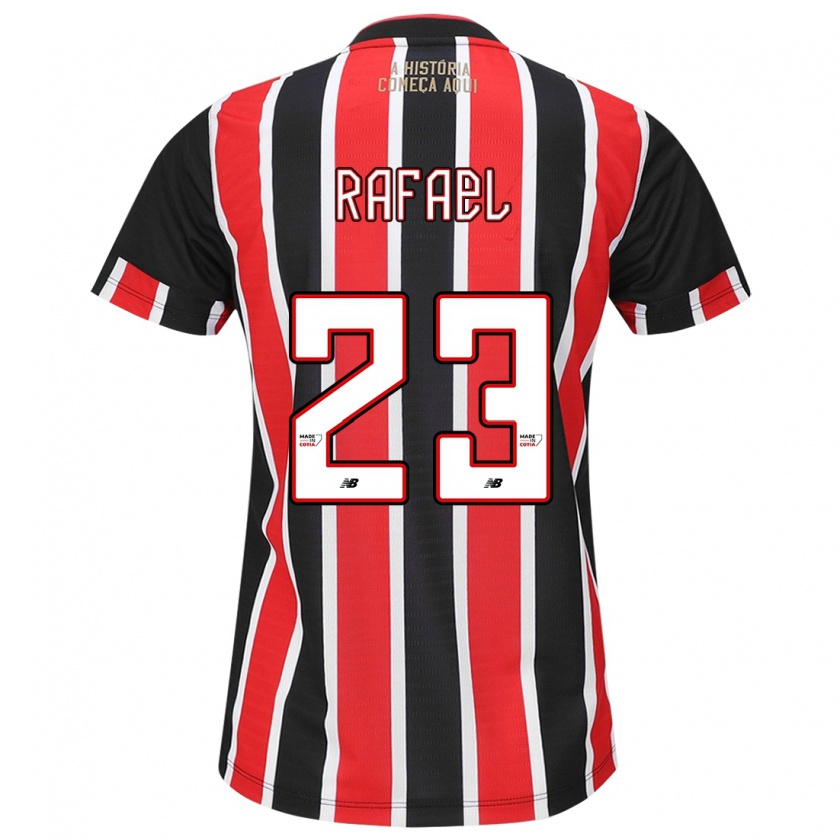 Kandiny Niño Camiseta Rafael #23 Negro Rojo Blanco 2ª Equipación 2024/25 La Camisa Chile