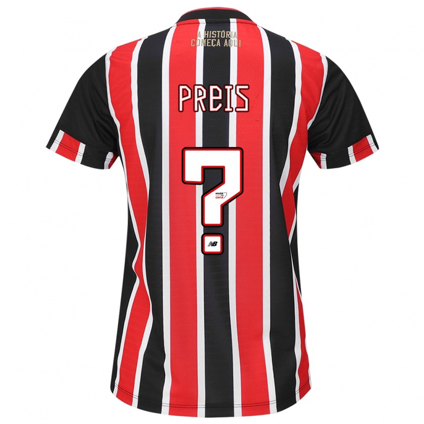 Kandiny Niño Camiseta Felipe Preis #0 Negro Rojo Blanco 2ª Equipación 2024/25 La Camisa Chile