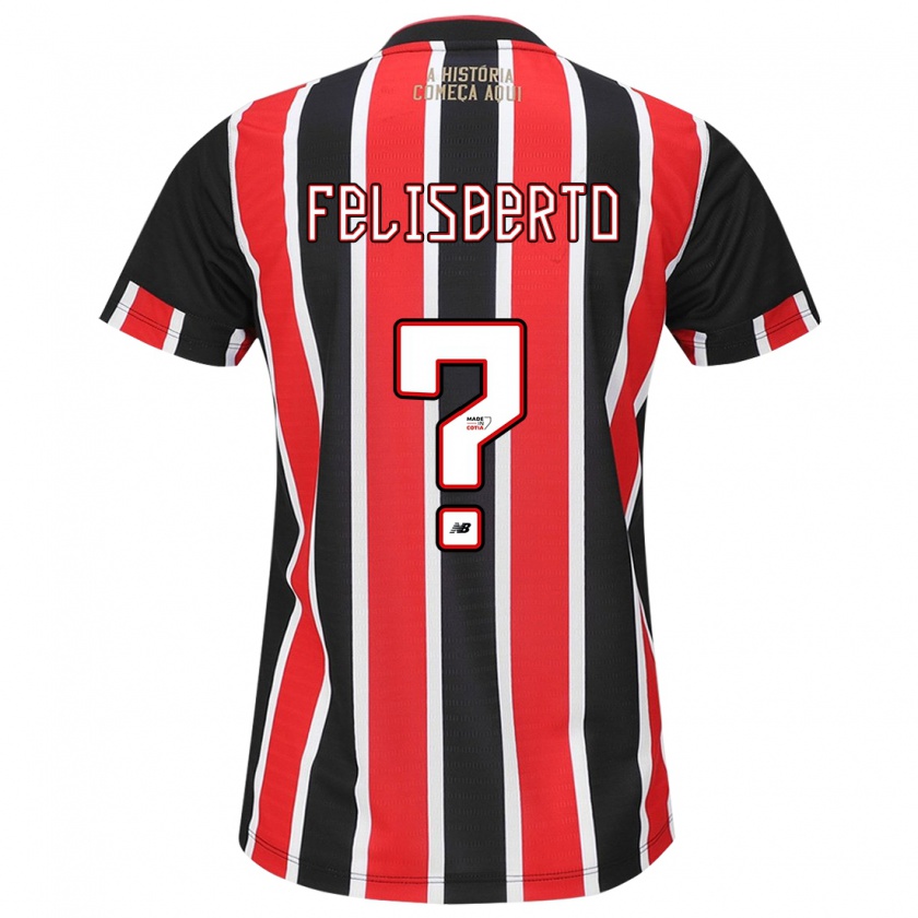 Kandiny Niño Camiseta Igor Felisberto #0 Negro Rojo Blanco 2ª Equipación 2024/25 La Camisa Chile