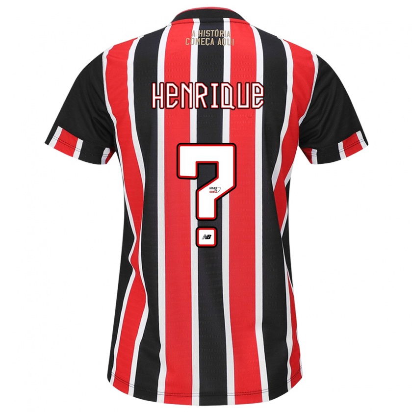 Kandiny Niño Camiseta Luiz Henrique #0 Negro Rojo Blanco 2ª Equipación 2024/25 La Camisa Chile