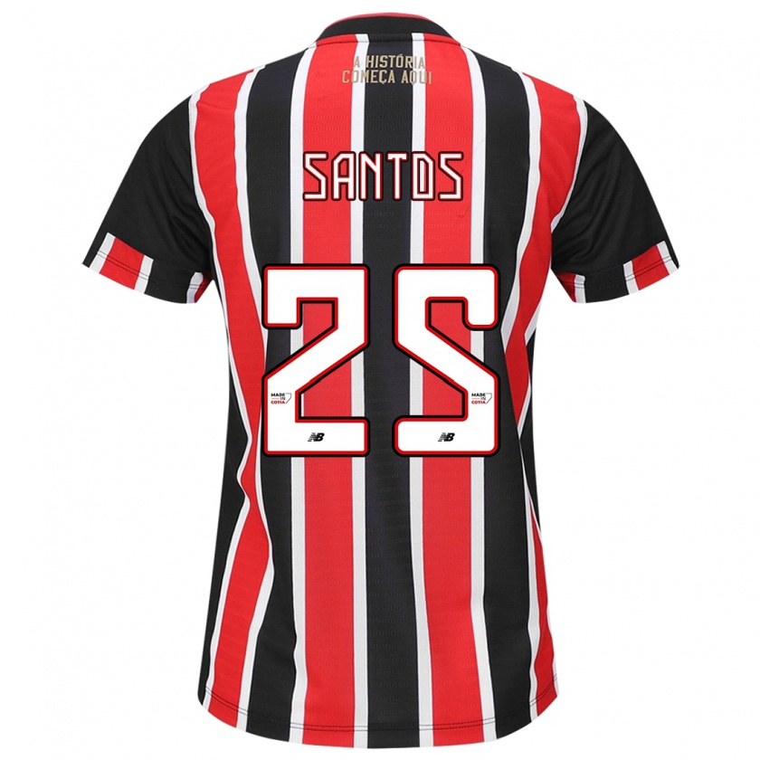 Kandiny Niño Camiseta Mariana Santos #25 Negro Rojo Blanco 2ª Equipación 2024/25 La Camisa Chile