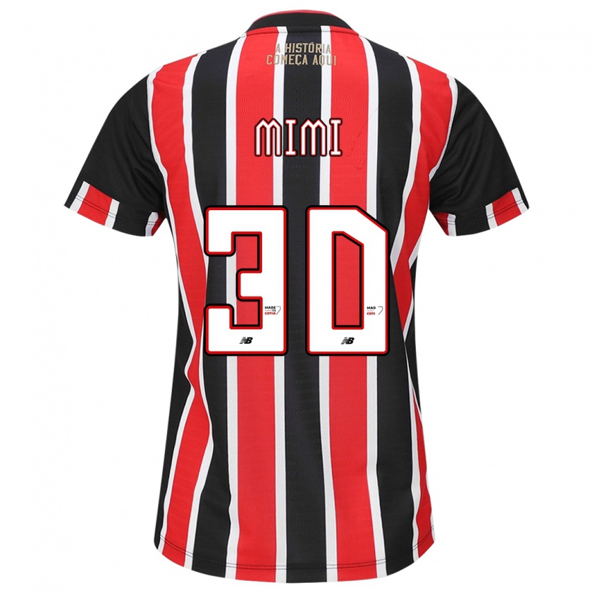 Kandiny Niño Camiseta Mimi #30 Negro Rojo Blanco 2ª Equipación 2024/25 La Camisa Chile