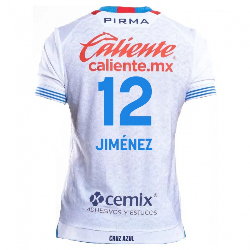 Kandiny Niño Camiseta Luis Jiménez #12 Blanco Azul 2ª Equipación 2024/25 La Camisa Chile